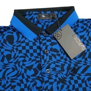 NEW G/Fore Golf Rib collar Tech Jersey Small Blue Slim Fit Stretch Polo $120